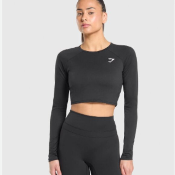 Gymshark Training Long Sleeve Crop Top Small Burnt Orange Athleisure Workout - Picture 7 of 8